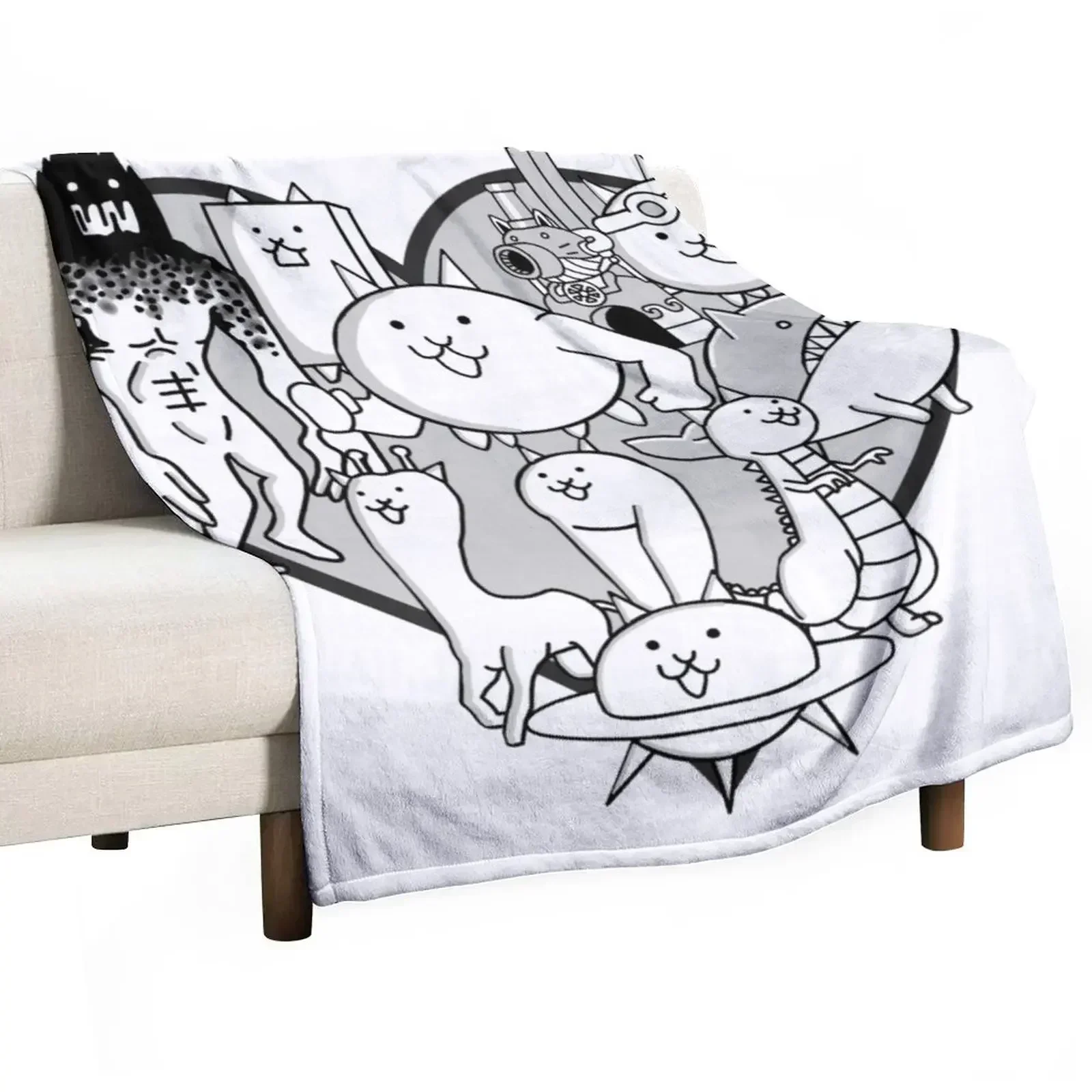 Battle Cats Evolved Cats Mural Throw Blanket Hairys For Sofa Thin Blankets