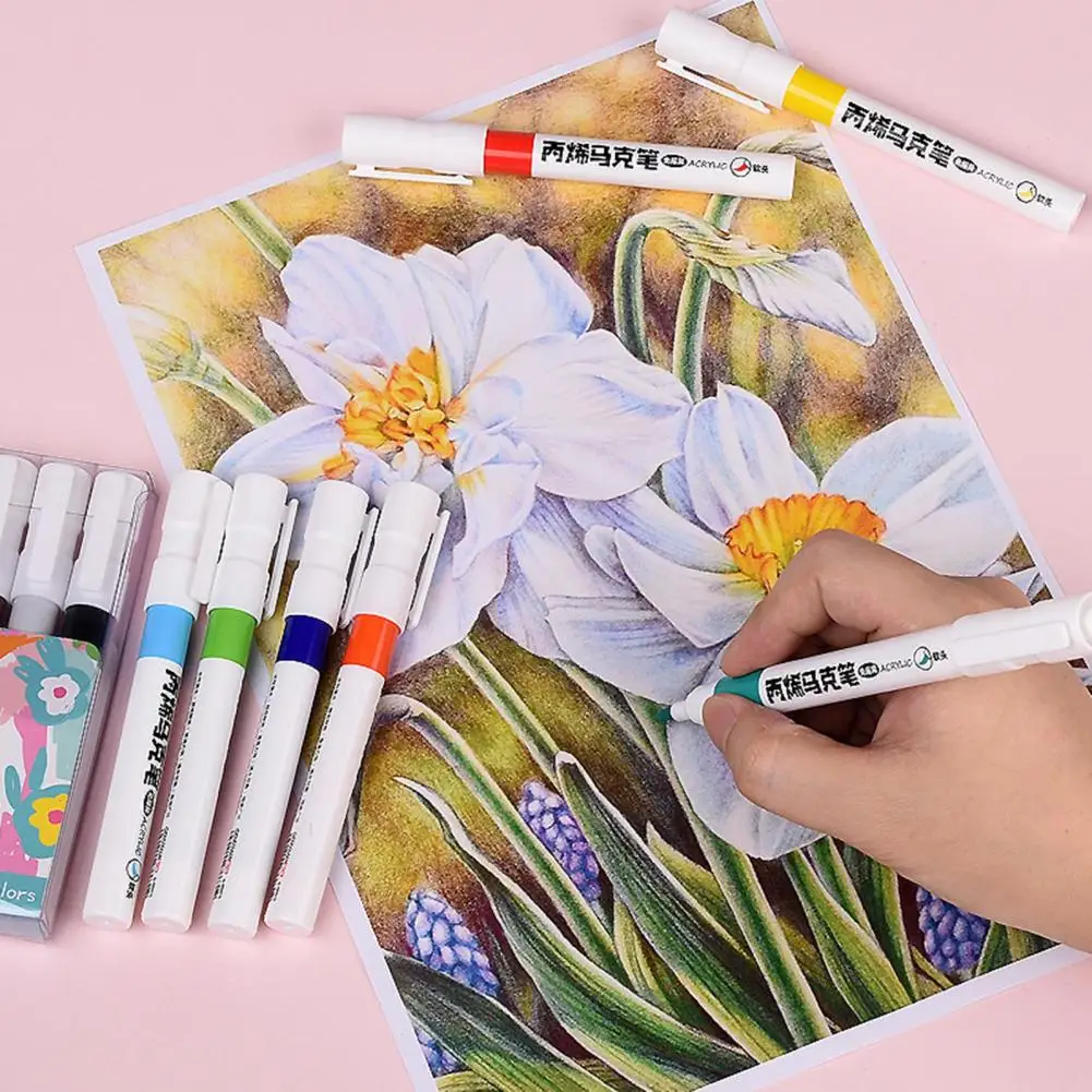 ソフトヘッドアソートカラー,12色セット,学生用アクリルペイントキット