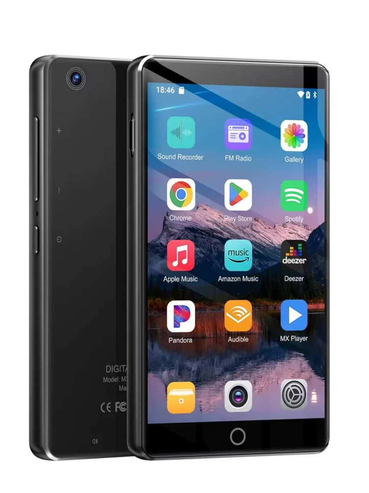 

Famue 96GB (32GB+64GB) MP3 player with Bluetooth 5.0 and WiFi, Spotify, Android 13 OS, camera and speakers，1080P video，4G RAM