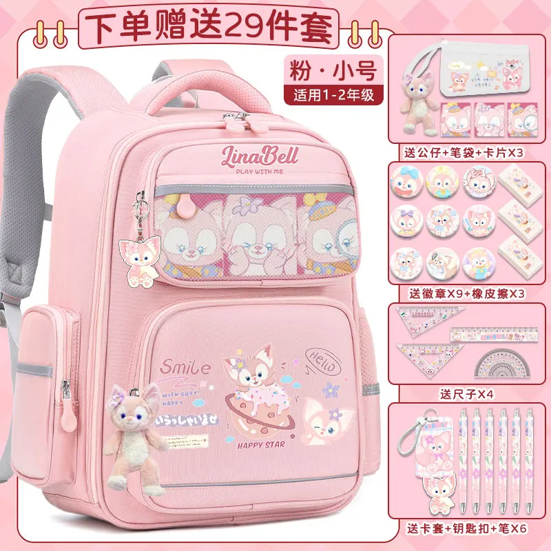 disney-lingna-学校用バックパック大容量カジュアル軽量ショルダーパッド防水汚れに強い学生用新品