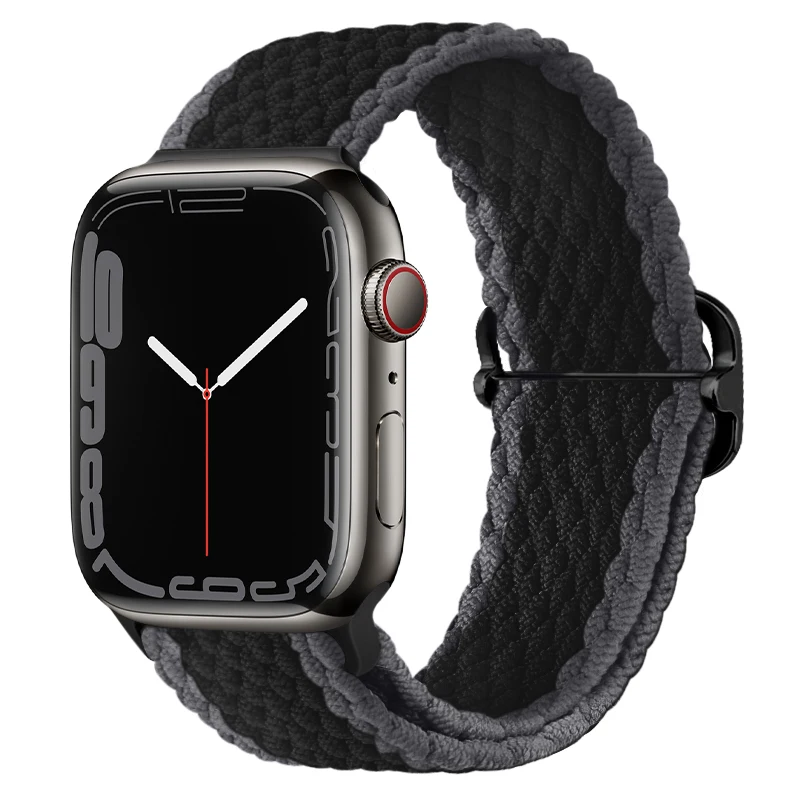 

Nylon Loop Strap For Apple Watch Ultra 8 7 49mm 45mm 41mm Adjustable Elastic Braided Wristband For iWatch6 5 4 SE 44mm 42mm 40mm