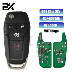 KYDZ dla Ford Escort Fusion 2013 2014 2015 2016 315 MHz ID49 Chip FCC ID: N5F-A08TAA z logo Flip Folding Remote Car Key