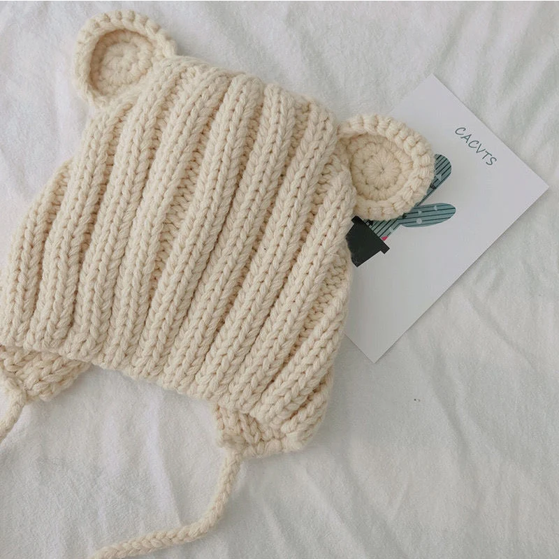 2023 New baby hat autumn and winter baby cute bear ear caps for baby men and women baby