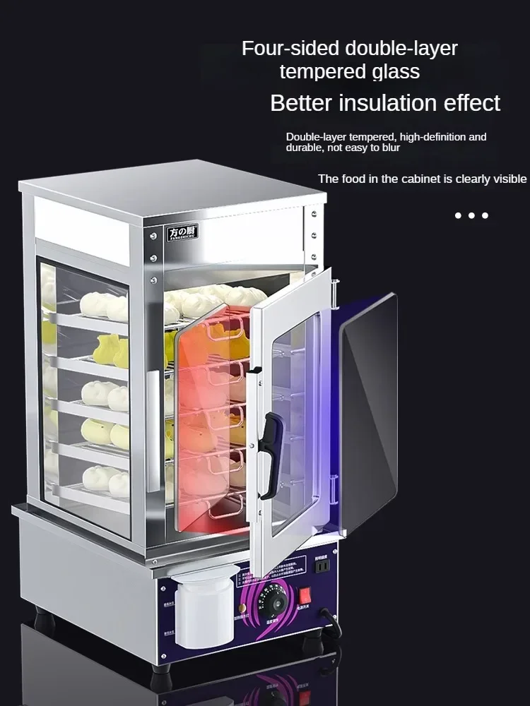 Commercial Steamer Electric Steamer Package Cabinet Glass Insulation Display Cabinet Steamer Package Machine Мультиварка