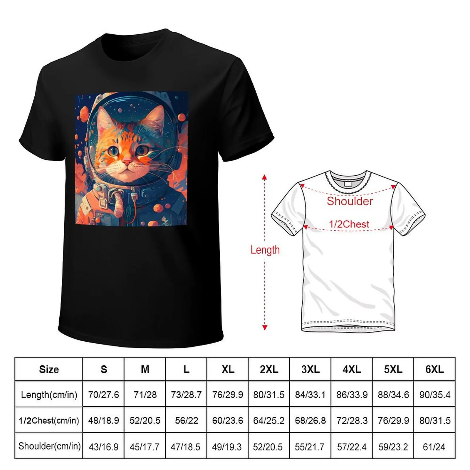 Astro Cat in Space T-Shirt Plus Size Basic Short Sleeve Top