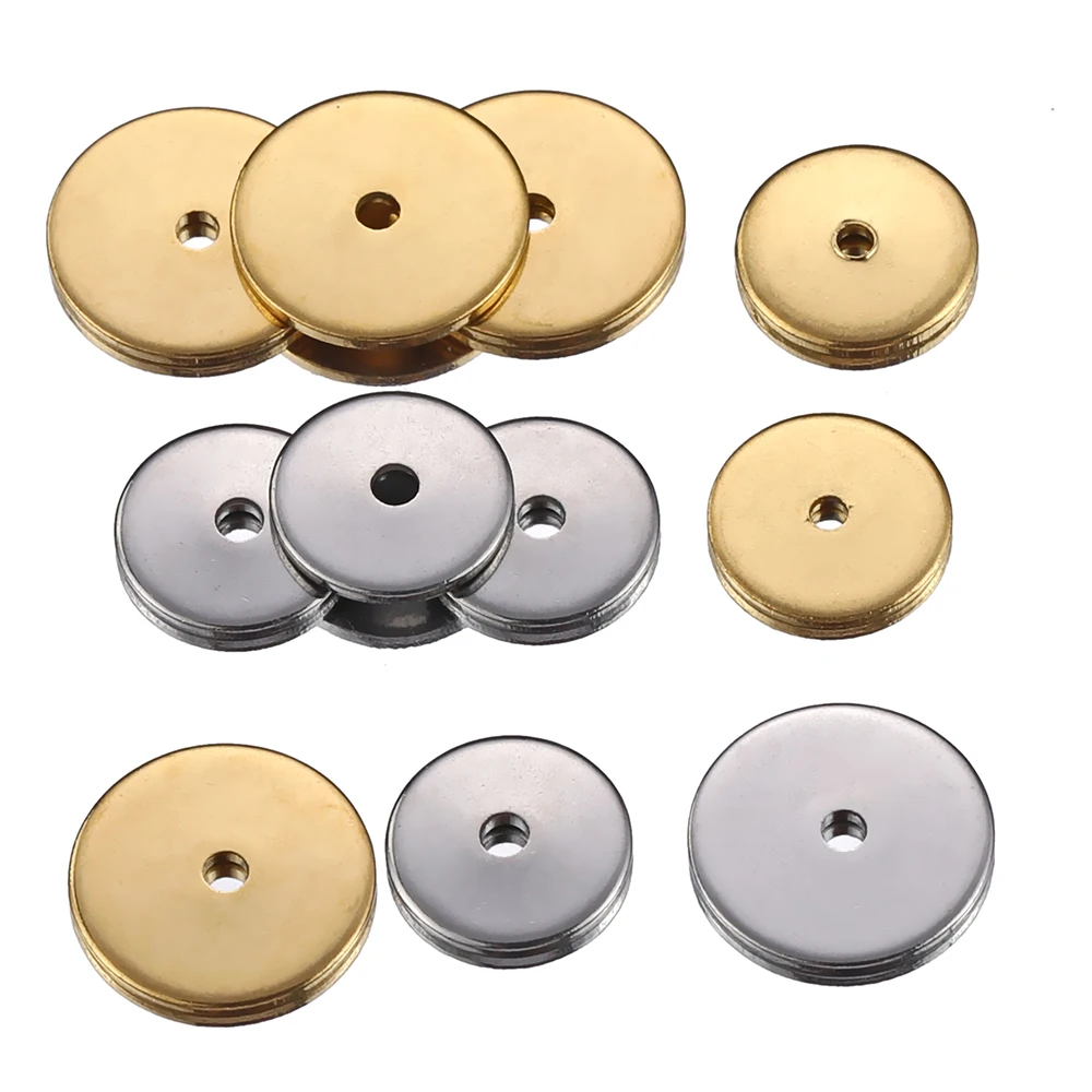 20pcs Stainless Steel Disc Flat Round Spacers Loose Beads for Jewelry Making DIY Necklace Bracelet Earrings Pendants Charms