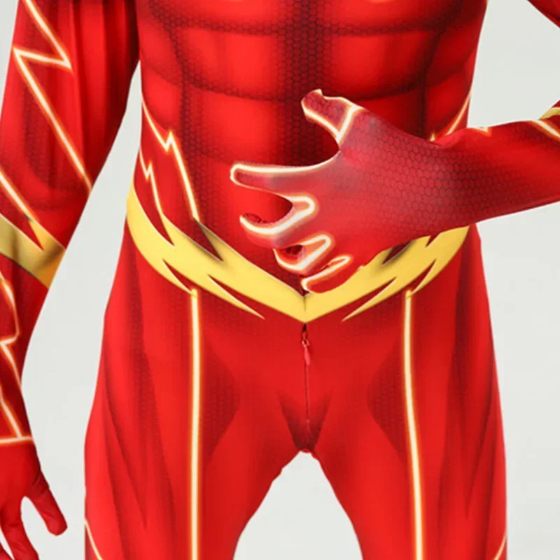 Kids Anime The Flash Man Cosplay Jumpsuit Adult New Year Superhero Carnival Party Fancy Dress with Mask Sets