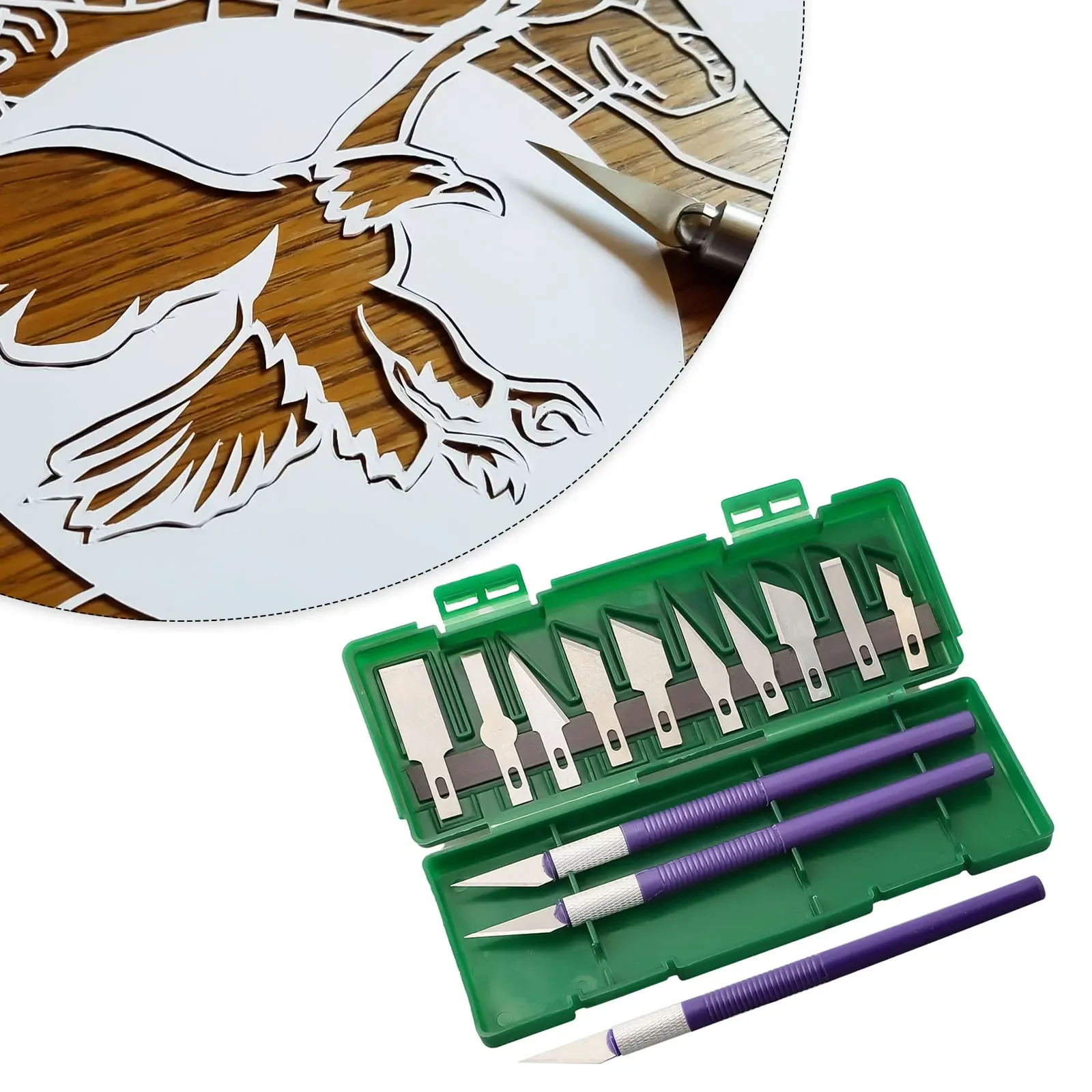 Hand Tool 13Pcs Set Art Carving Cutter With Box Paper Sticker Cutter Wood Carving Blade Workshop Equipment