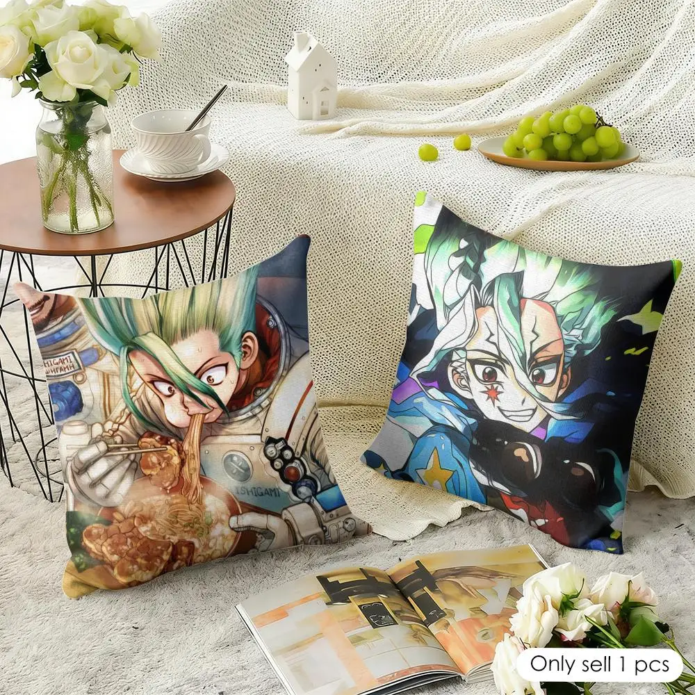Dr. S-stone Science Future Cushion Cover Natural Linen Pillow Cover Double-Sided Print Cushion Cover for Sofa Home Decor