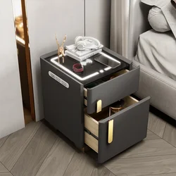 Nordic Smart Bedside Table Cabinet Storage Black Unique Luxury Created Nightstands Bedroom Szafka Nocna Furniture Bedside Table