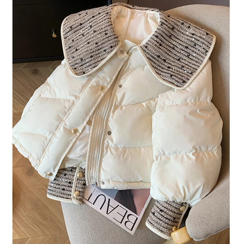 

Корейский Sle, большие размеры, женский хлопковый Jaet, тяжелый теплый воротник Du, осень-зима, Новое поступление, застежка-молния для поездок на работу