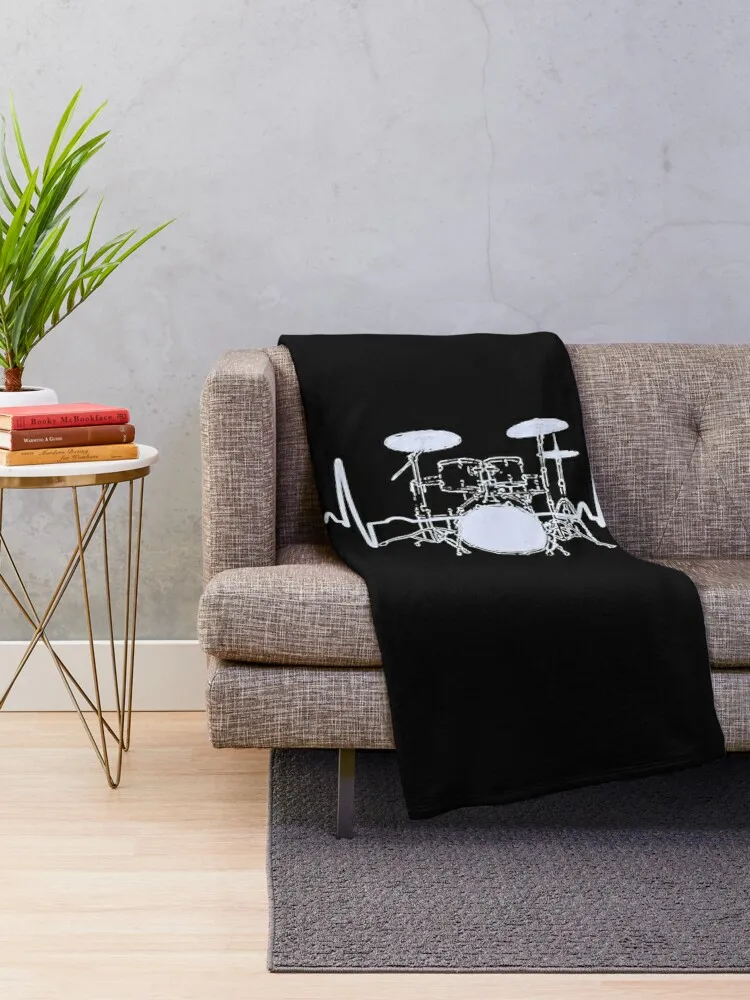 Drum Heartbeat Lifeline Music Lover Gift Drummer Throw Blanket warm winter Tourist Blankets