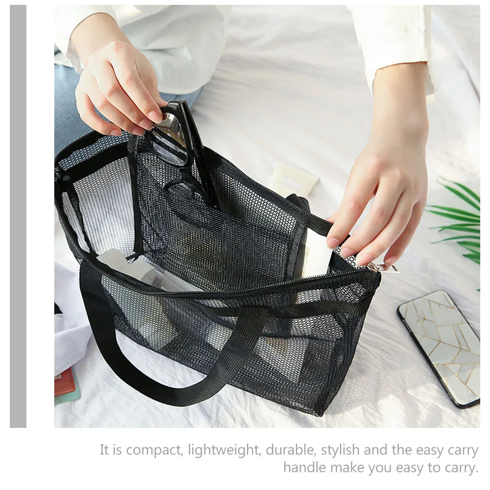 

Portable Mesh Toiletry Bag for Travel Bath Organizer Polyester Waterproof Makeup Storage Bag Lightweight Sauna Bag