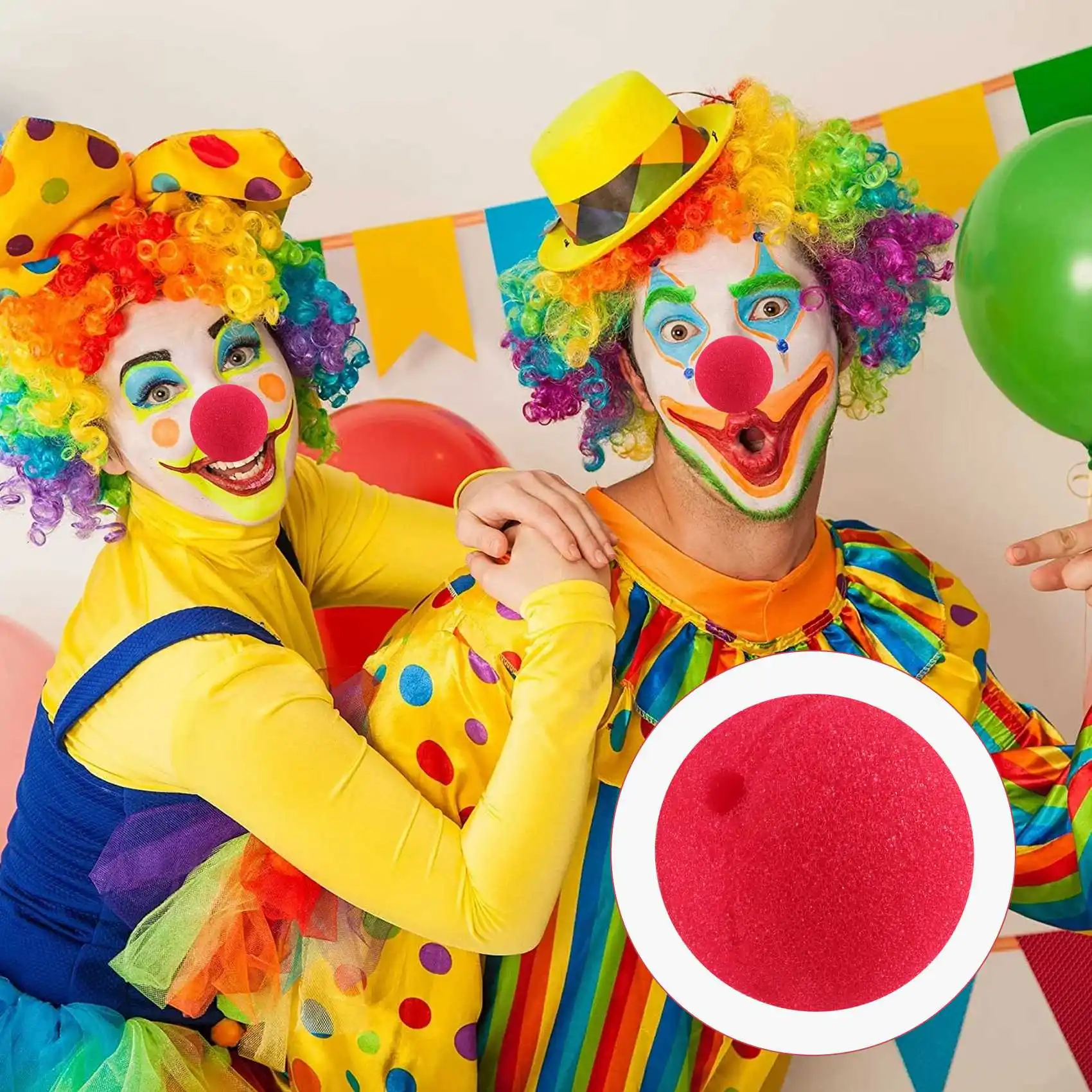 AS95-30PCS 2X2inch Носы для косплея Красный нос клоуна для вечеринки Хэллоуин костюм поставки Рождественские