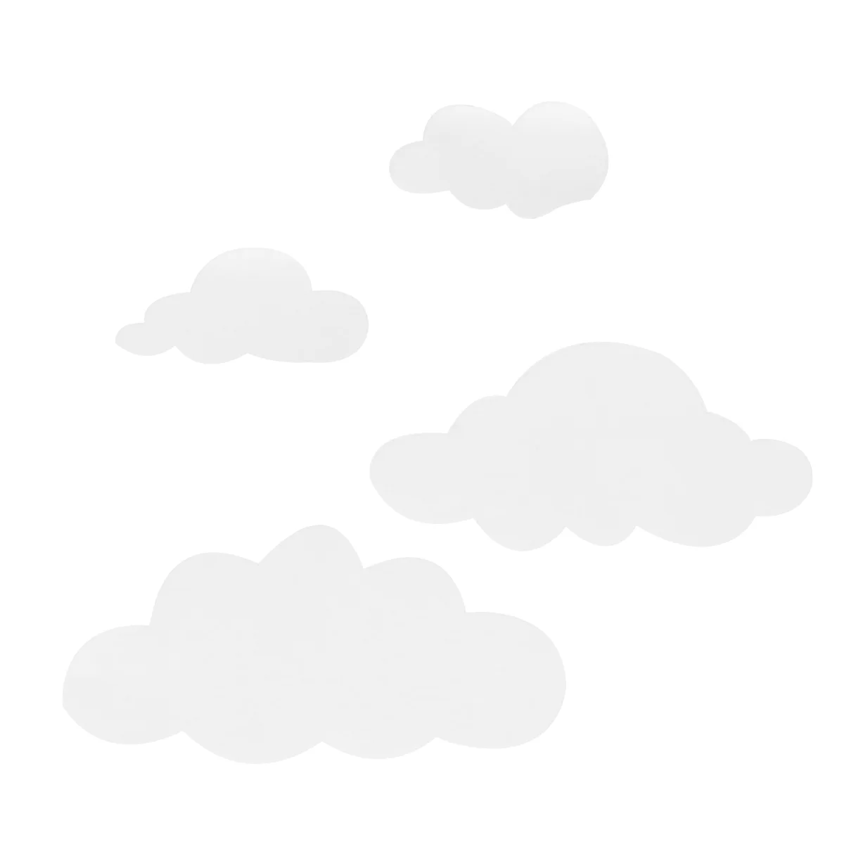 

96pcs White Cloud Design Wall Sticker Assorted Cloud Sticker Self-adhesive Wall Decal PVC Mural Background Accessories for Kinde