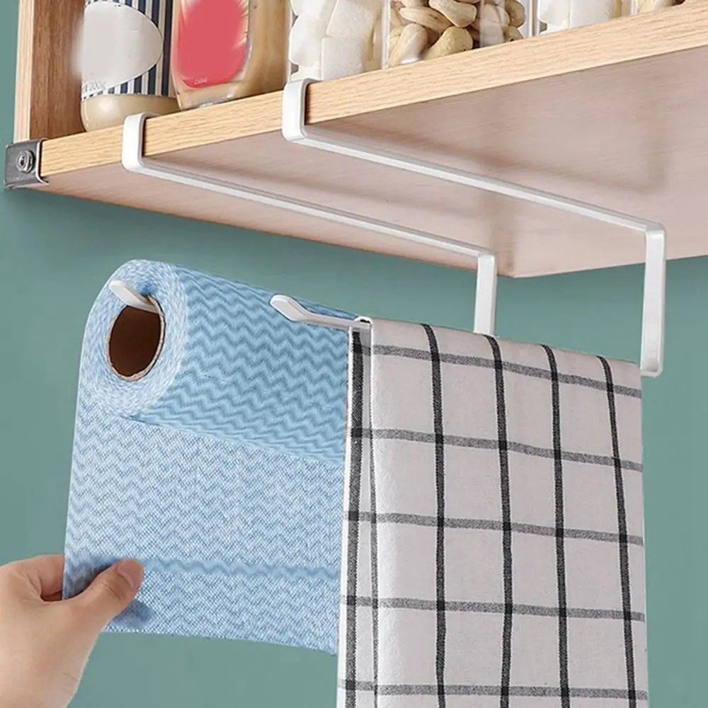 Black Home Storage Wall-mounted Hanging Kitchen Holder Paper Roll Holder Toilet Paper Holder Towel Stand Tissue Holder view 3