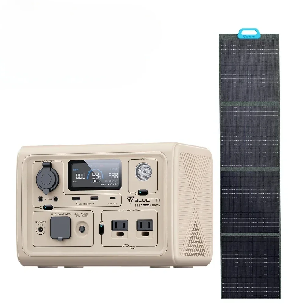 

EB3A+PV120 Portable Solar Panels Power Station 110v 220v Ac Portable Engergy For Emergency
