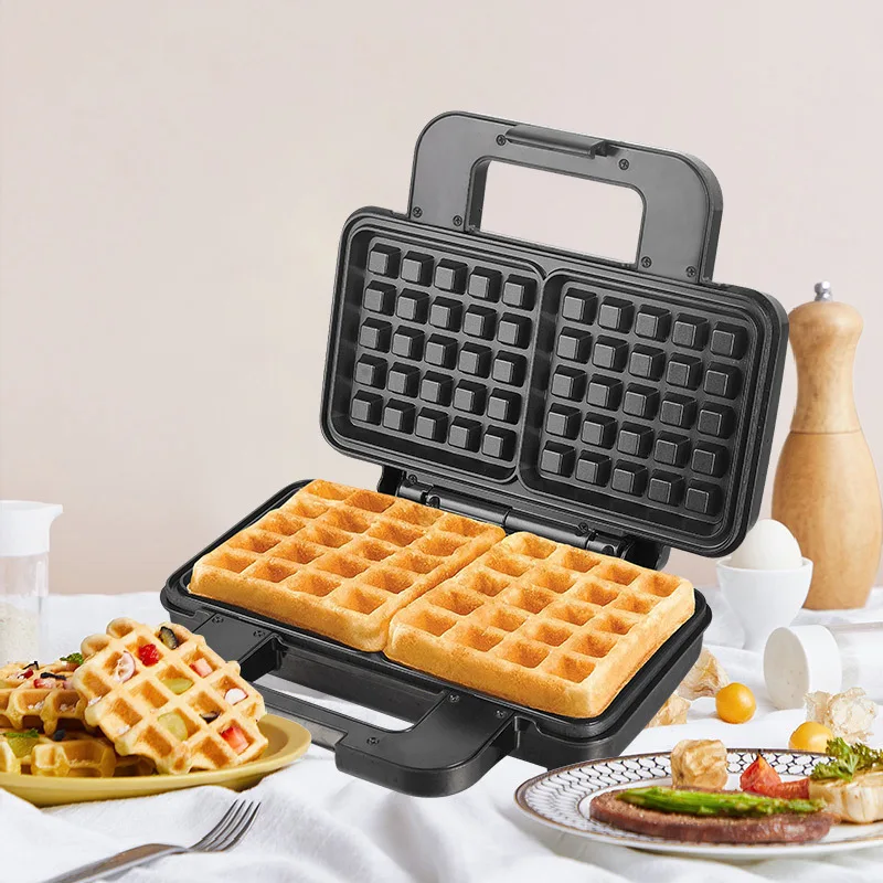 Multifunctional Small Waffle & Sandwich  with Double-sided Heating Breakfast Appliance