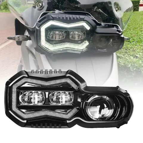 가장 밝은 Led 헤드 라이트 BMW F650GS F700GS F800GS F 800GS 모험 탐험가 헤드 램프 안개 조명 오토바이 용 높은 낮은 DRL