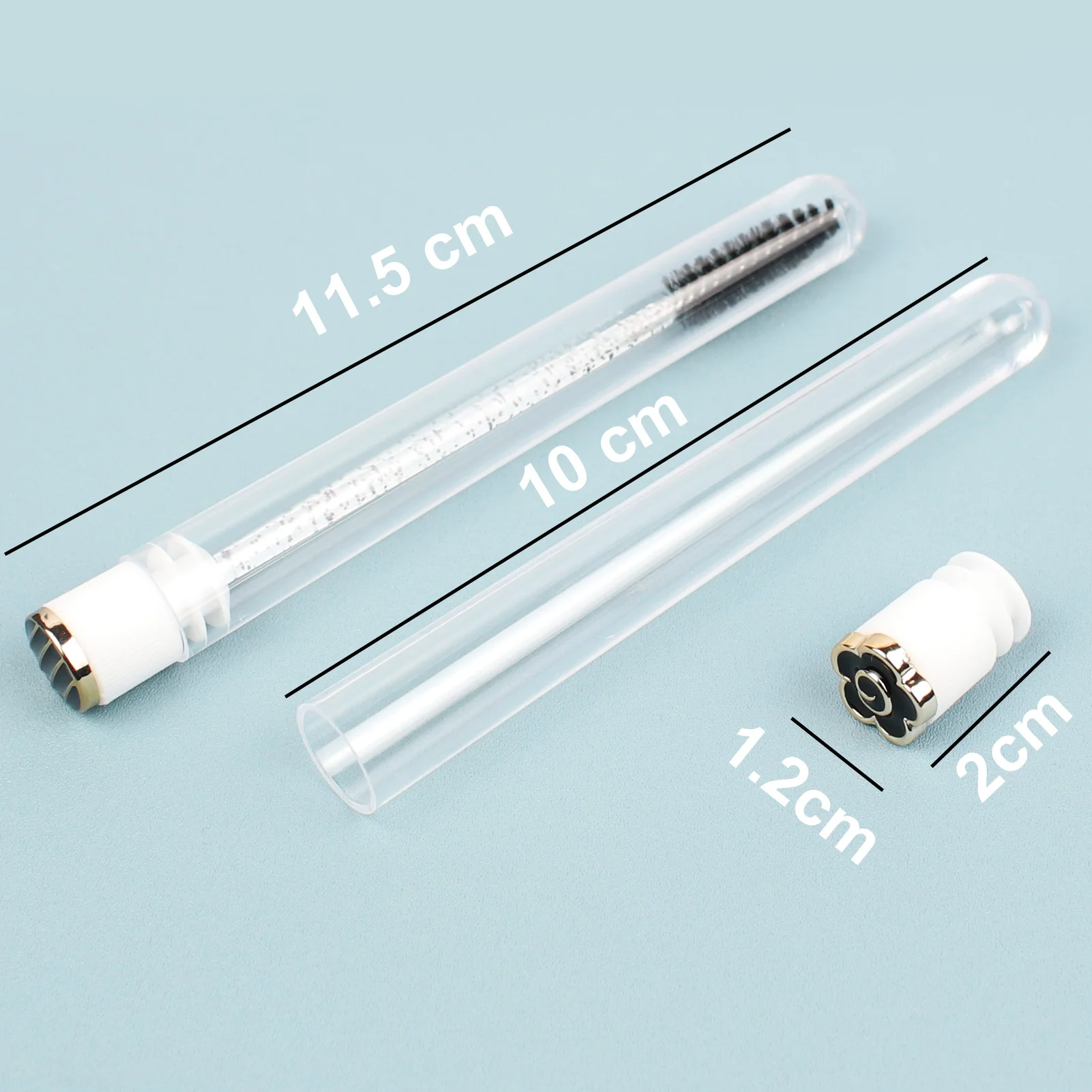 Varinhas de rímel tubo 20 pçs reutilizáveis chicote carretéis tubo preto escova de cílios tubos carretéis lash extensão escovas aplicador