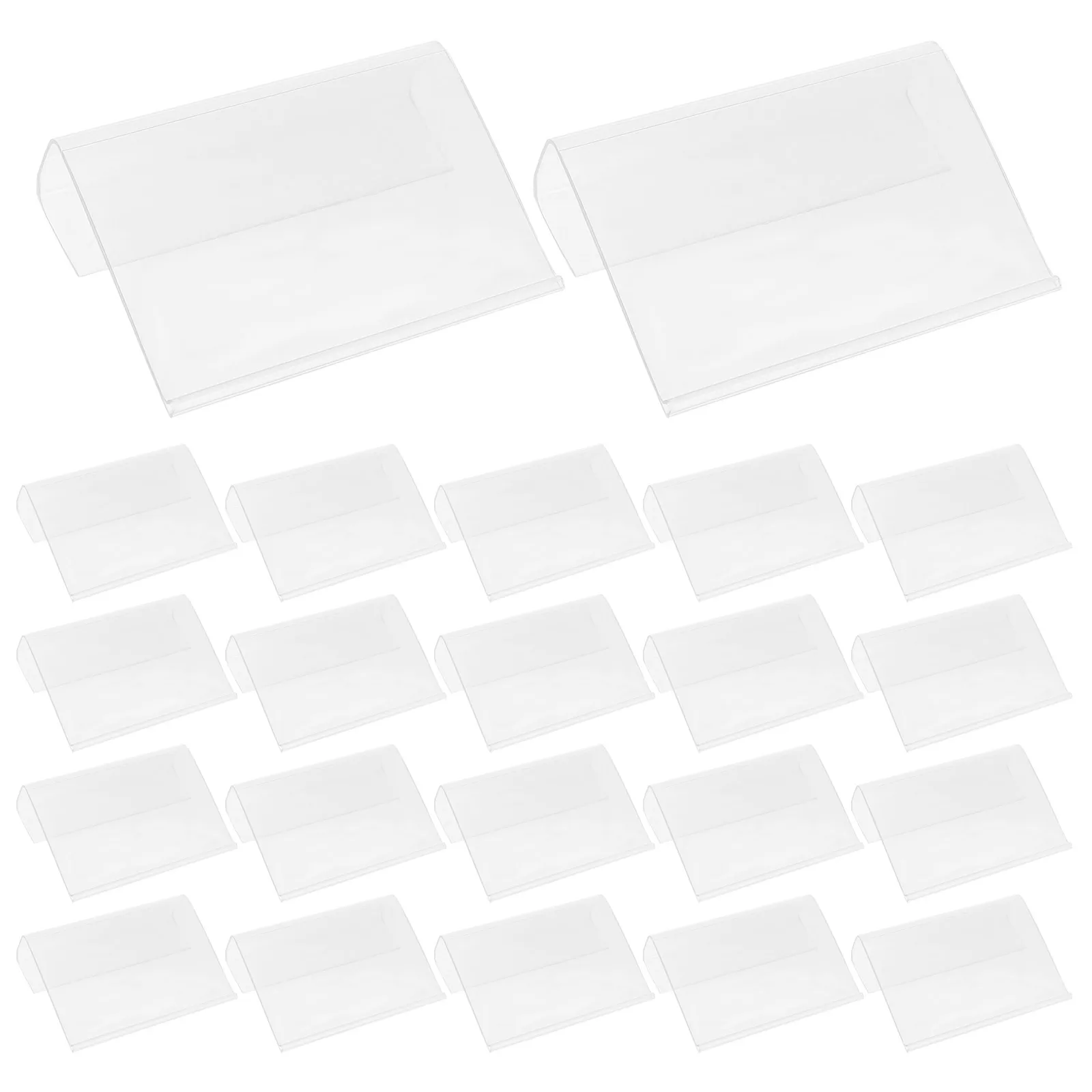 

50 Pcs Shelf Signboard Market Price Tags Clip Merchandise Holder Label Clear Plastic Holders Pvc Labels