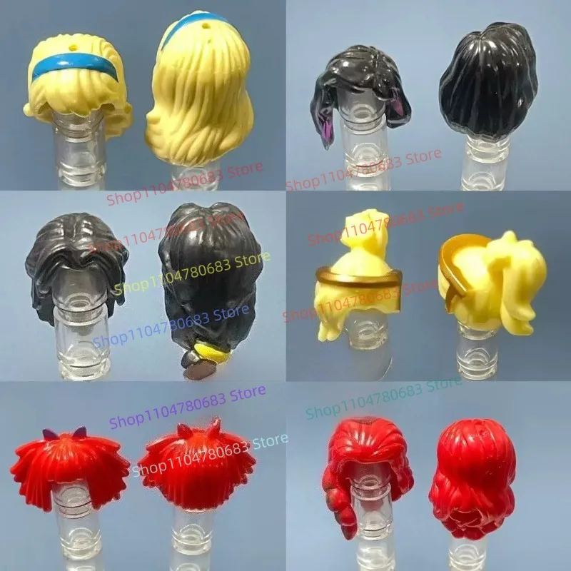 

Конструктор MOC: Аксессуары для мини-кукол, головные уборы, женские длинные кудрявые волосы, коллекционные украшения, праздничные подарки.