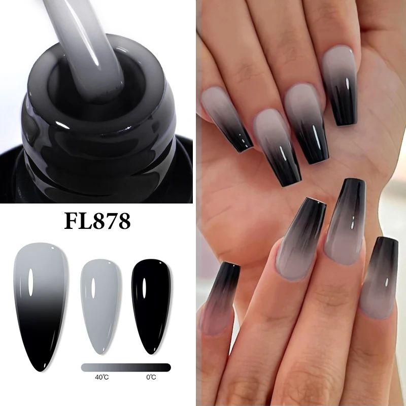 FOUR LILY 10ml Thermal Gel Nail Polish Ultra-thin 3 Layers Temperature Color Changing Soak Off Nail Art Gel Varnish For Manicure