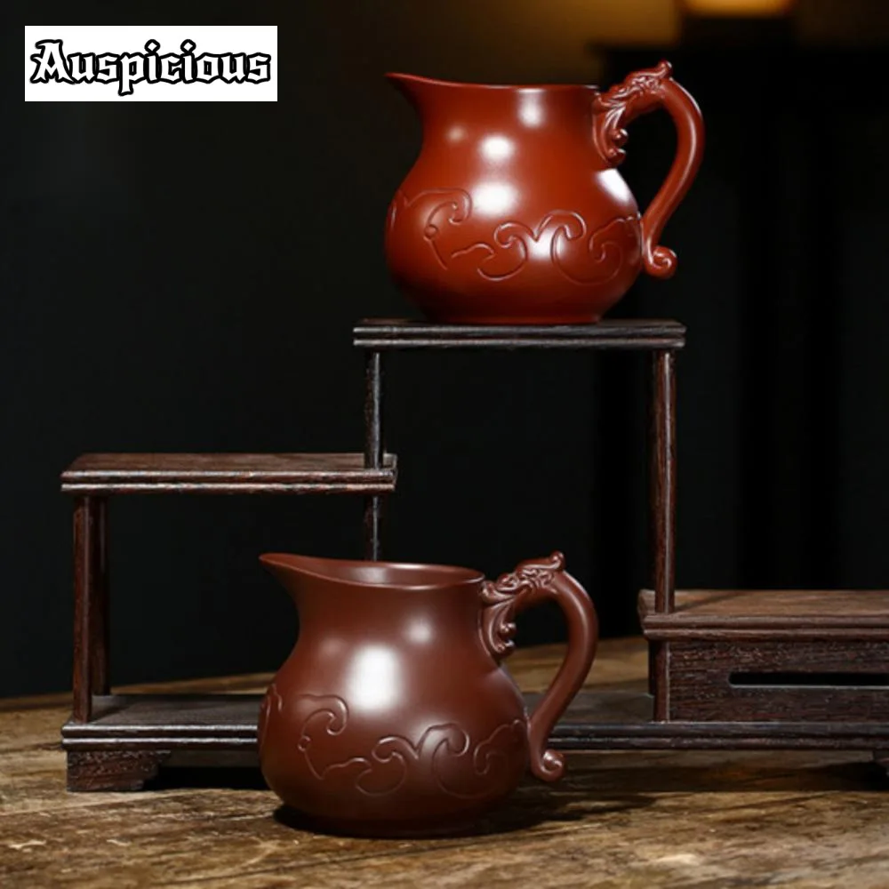 350ml Authentic Yixing Purple Clay Tea Pitcher Raw Ore Dahongpao Justice Cup Dargon Handle Tea Divider Zisha Teaset Tea Ceremony