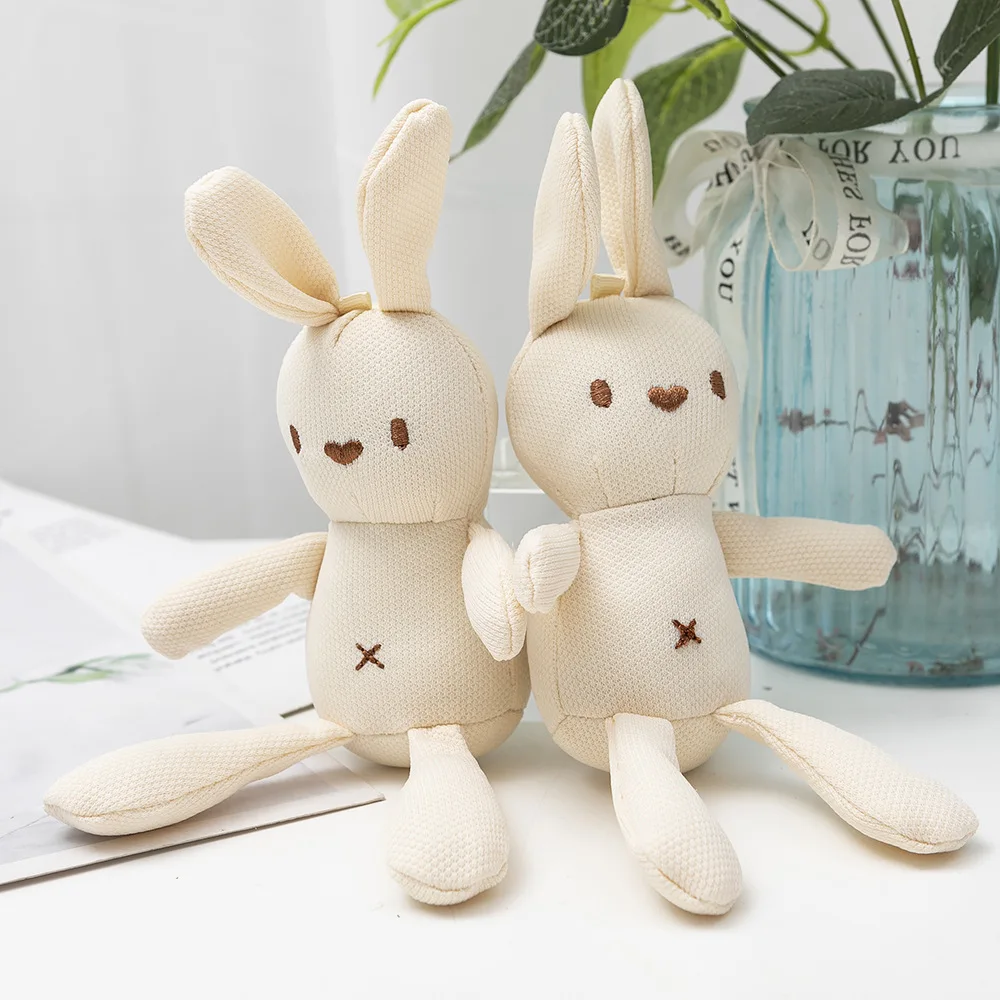 Cute 20cm Rabbit Doll Christmas Bunny Sleeping Mate Stuffed Plush Toy Appease Toy Kawaii Soft Key Pendant Birthyday Gift