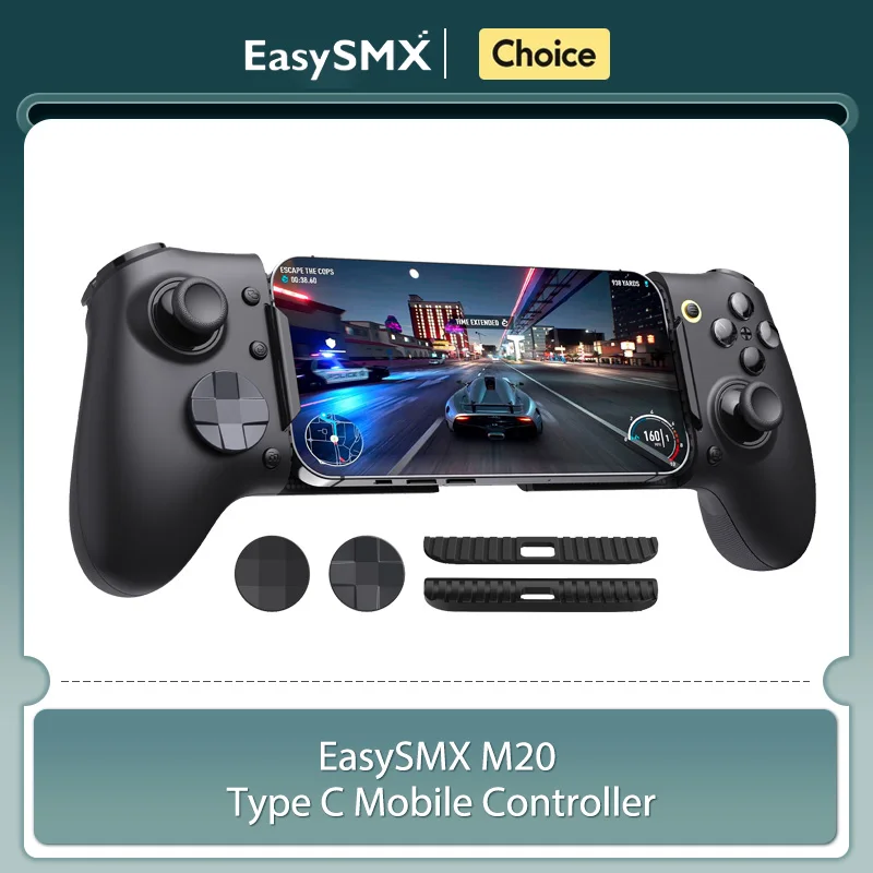 EasySMX M20 Type C Mobile Controller for Android/iPhone 15 Xbox Cloud Gaming, Telescopic Grip Fits Phones/Tablets up to 8.5"