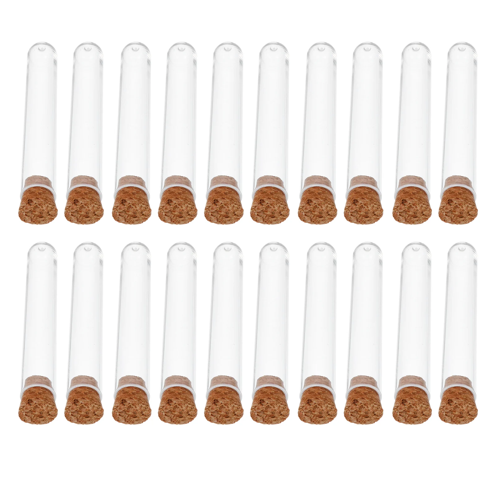 

35pcs Wood Cork Test 12x75mm Plastic Lab Supplies Transparent Pipes Chemistry Experiment Use Test Tubes Plastic