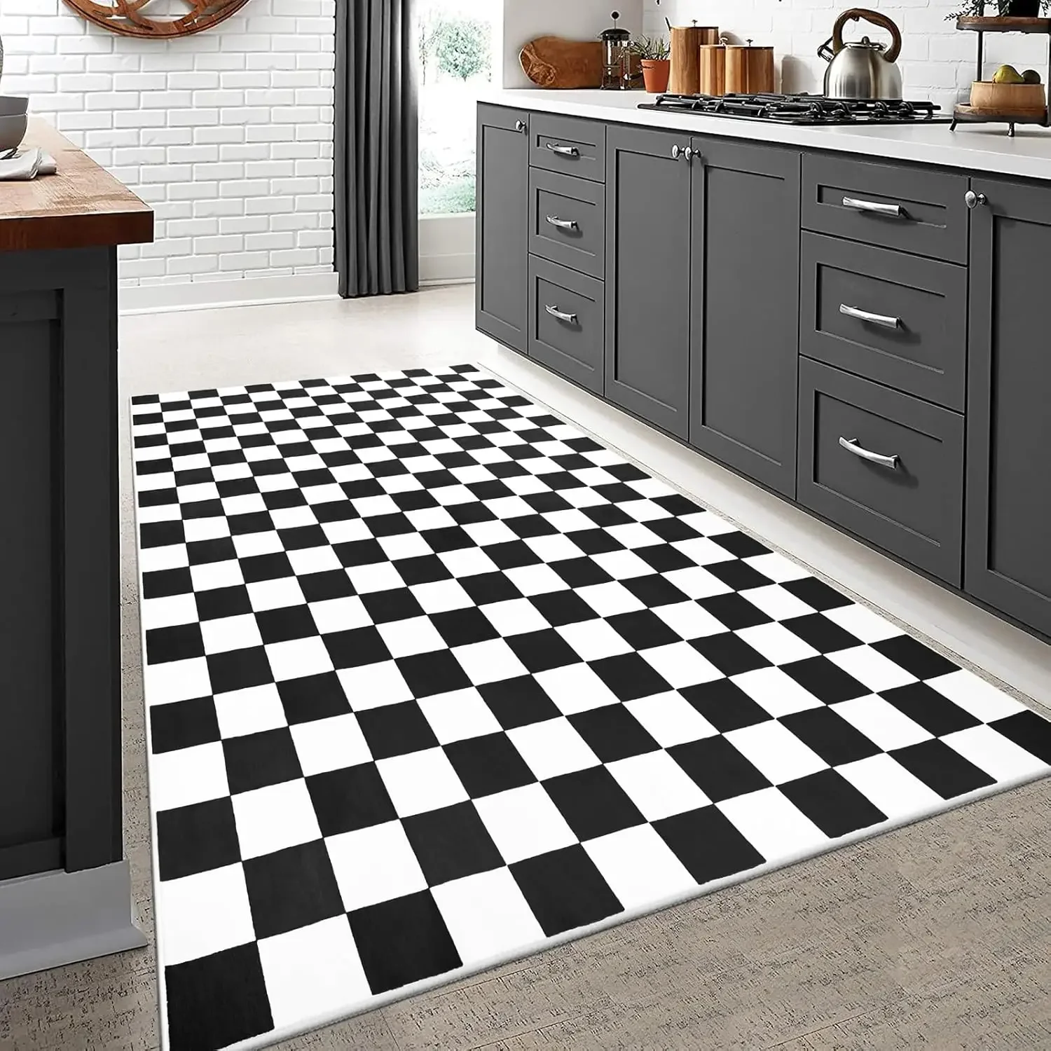 Checkerboard Pattern Carpet Various Styles With Blue Green Red Contrast Checkered Designs Non Slip Rug For Living Room Decor