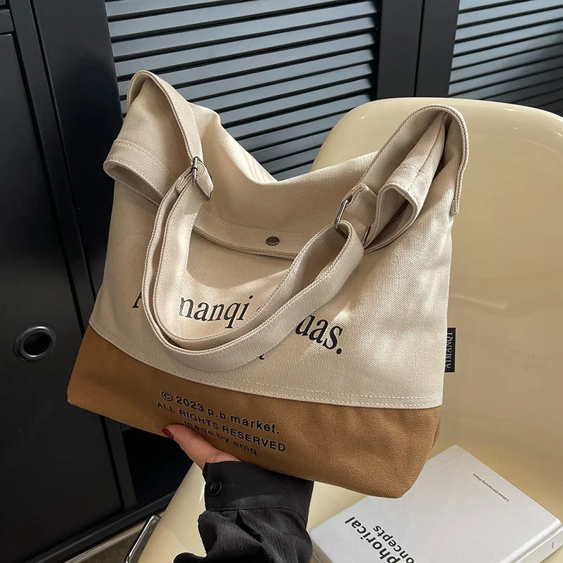 

Women New Canvas Single-shoulder Crossbody Bag 2025 Girl Fashion Student Casual Versatile Tote Bags Lady Large Capacity Handbag
