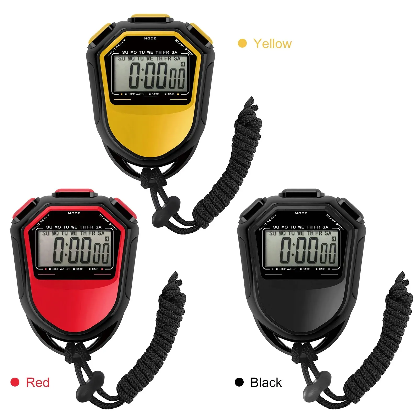 Waterproof Stopwatch Digital Handheld LCD Timer Chronograph Sports Counter with Strap for Swimming Running Football Training