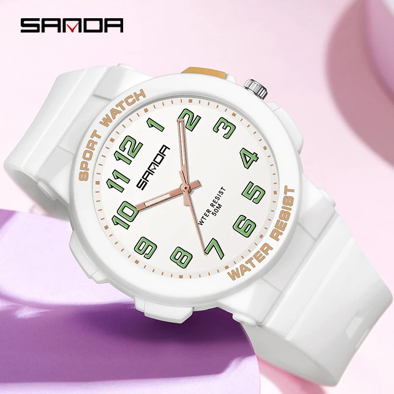 SANDA Women Outdoor Sports Hands New Luxury Brand High Quality Quartz Watch 30M Waterproof Silicone Watches Casual Fashion Women