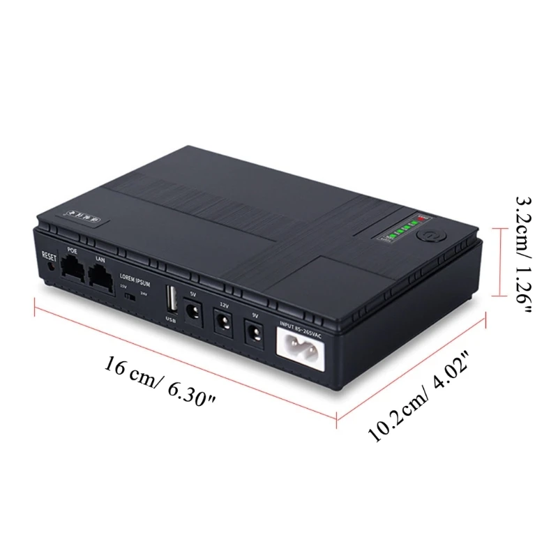 Imagem -06 - Fonte de Alimentação Ininterrupta 5v 9v 12v Mini Ups Battery Backup Grande Capacidade para Modems Router Eua uk Plug Novo 8800 10400mah