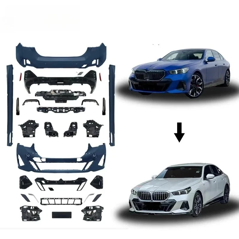 New Sport Style Bodykit Primer Car Bumper Side Skirt Grill Modified Upgr Set