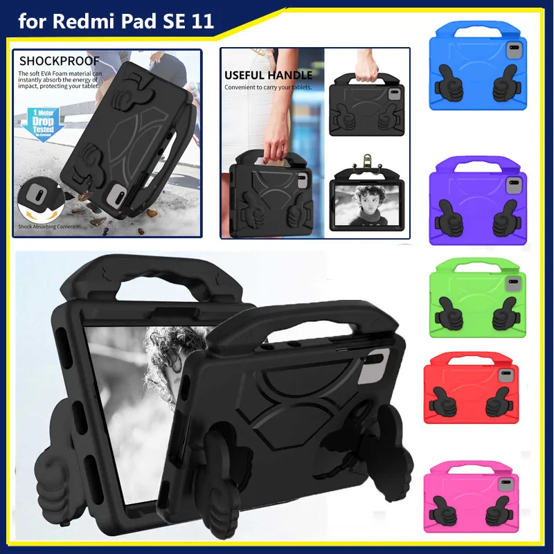 CaseFor Redmi Pad SE 11inch 2023 SE 8.7 10.61inch 2022 for Xiaomi Pad 6 Pro 6 Mi Pad 5Pro 11inch Kids EVA Shockproof Stand Case