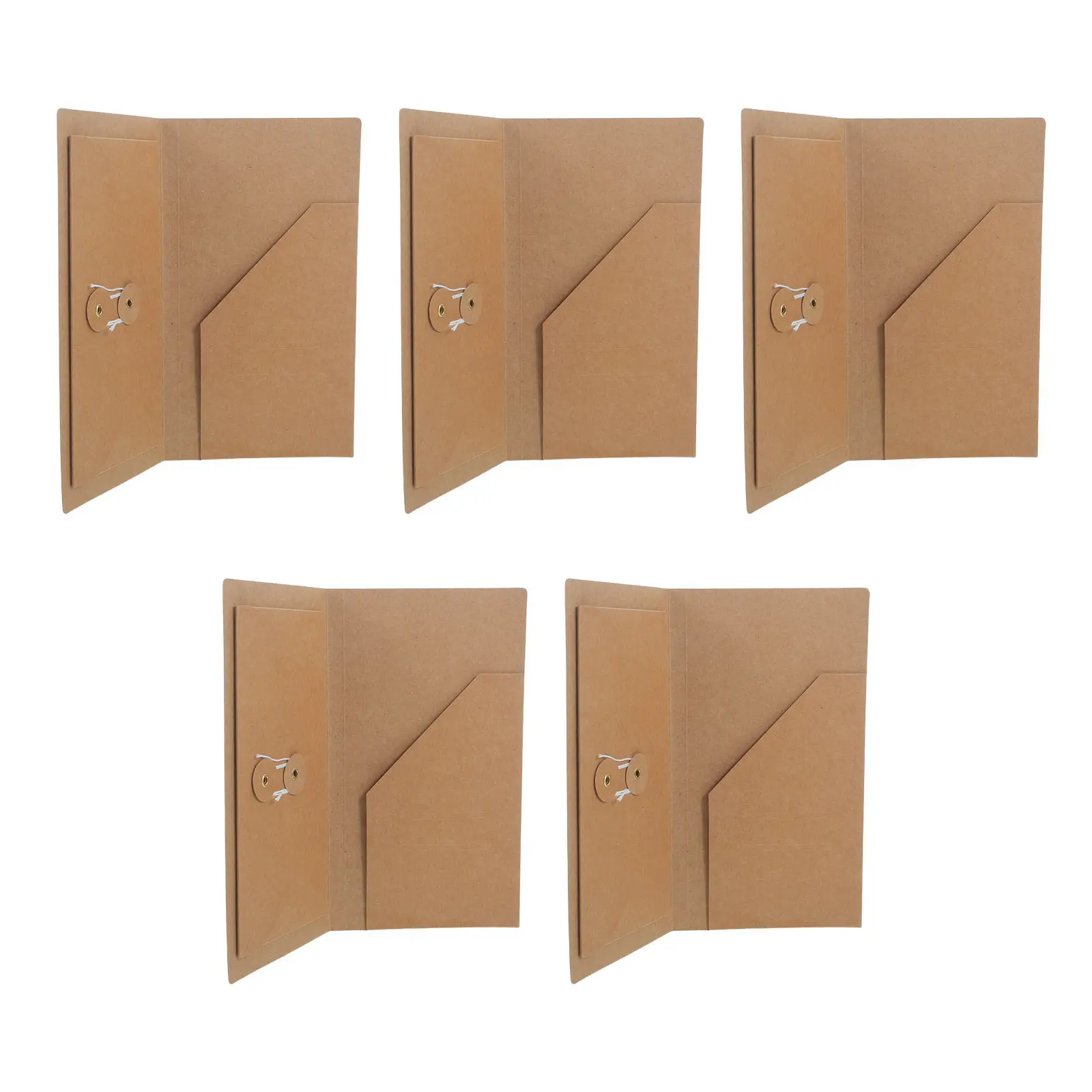 

5Pcs Kraft Paper Dual Pocket Folder Insert for Notebook Travel Receipt Organizer Business Card Holder Ticket Pocket Journal