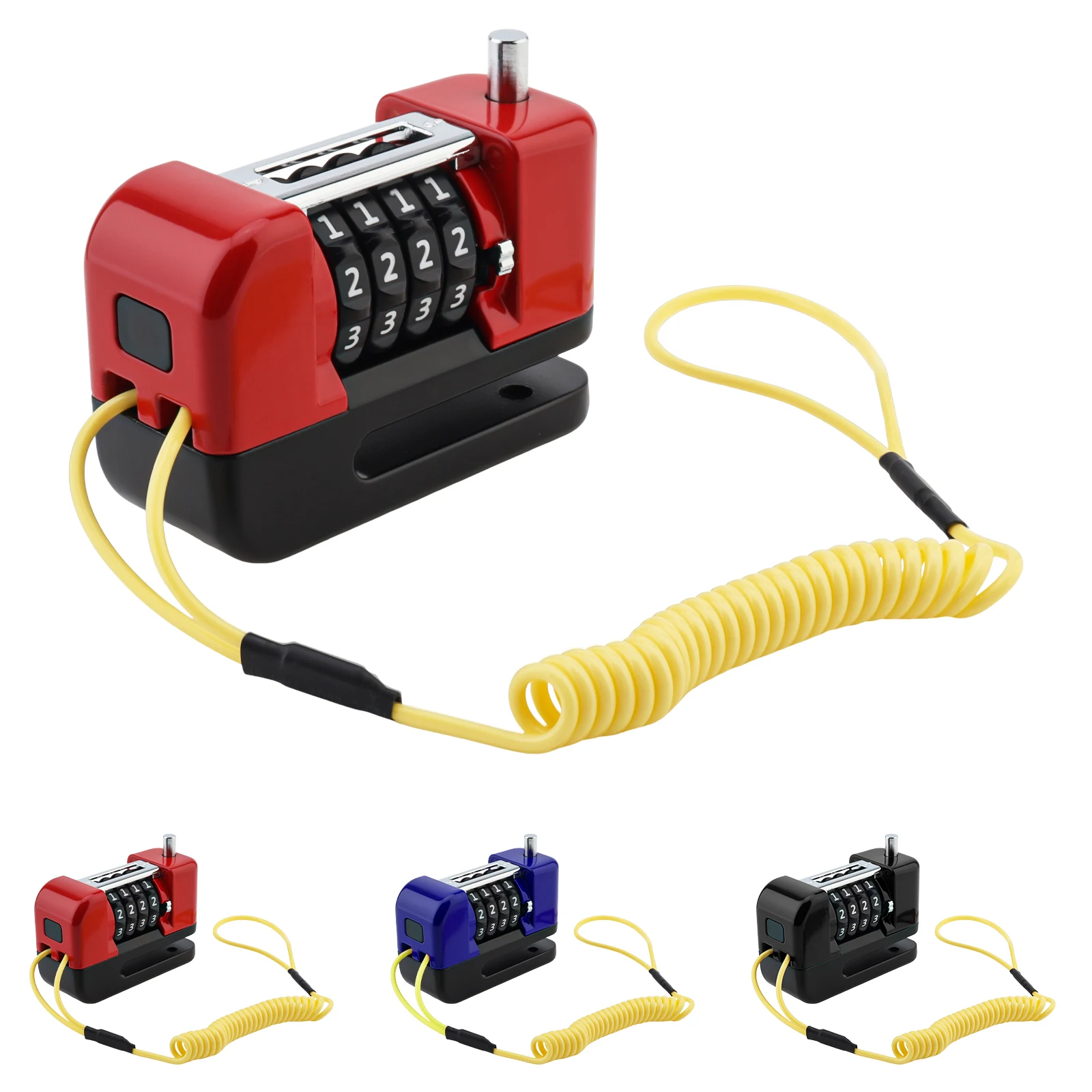 

Security Anti Theft Disc Brake Lock for Motorcycle Scooter Dirt Pit Bike Bicycle Portable Passcode Rotor Lock Reminder Cable