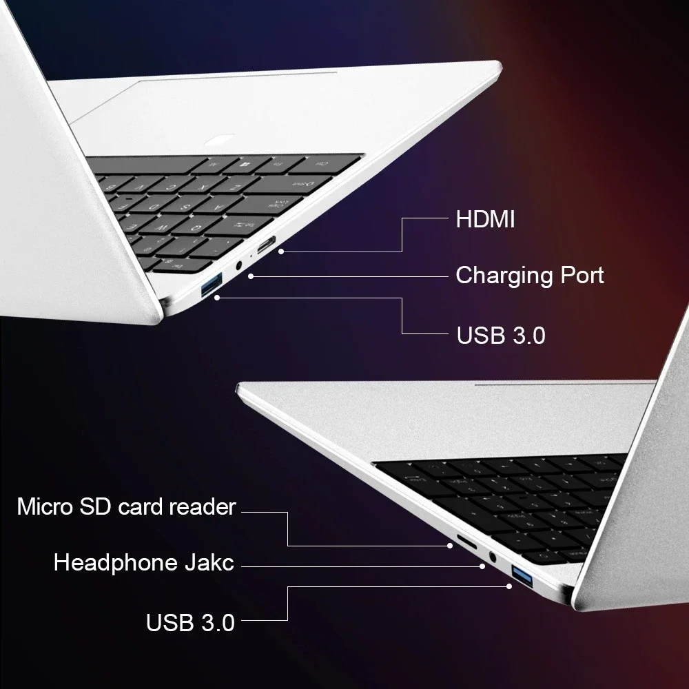 مكتب الطالب 15.6 بوصة حماية العين IPS كمبيوتر محمول 16 جيجابايت رام 11th الجنرال Intel Celeron N5095 Windows 11 Pro 5G WiFi شحن سريع