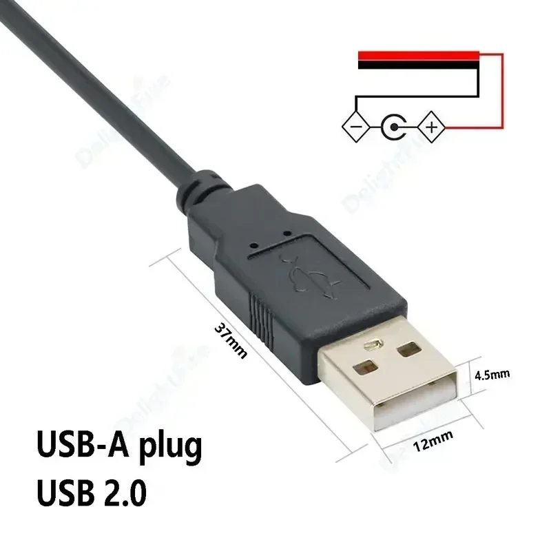 2pin USB 2.0 Power Cable DC Male Female Plug DIY Pigtail Cable For 5V 12V USB Equipment Installed DIY Replace Repair appliances