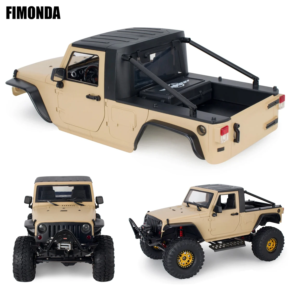 1/10 RC Crawler Pickup Body Shell Unassembled Kit 313mm Wheelbase for 1:10 Axial SCX10 90046 Jeep Wrangler Upgrade Parts