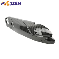 Motorcycle Modified Parts Carbon Fibre Exhaust Cover ABS Plastic Shell Decoration for Yamaha NMAX N-MAX NMAX155 20-24 Years