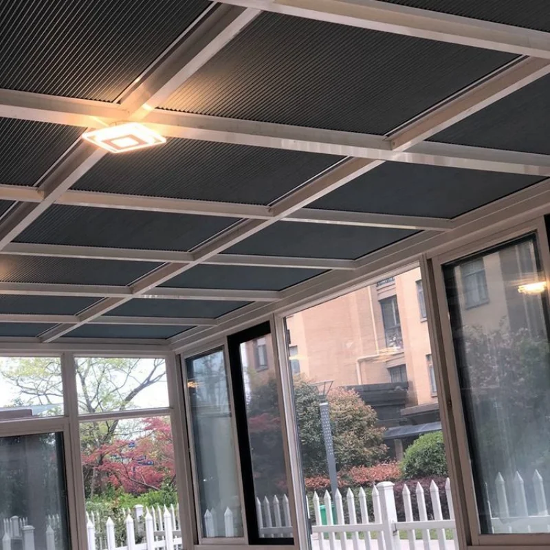 Easy Install Honeycomb Skylight Blinds Motorized  Cellular Shade Blackout Fabric Electric Honeycomb Window Skylight Blinds