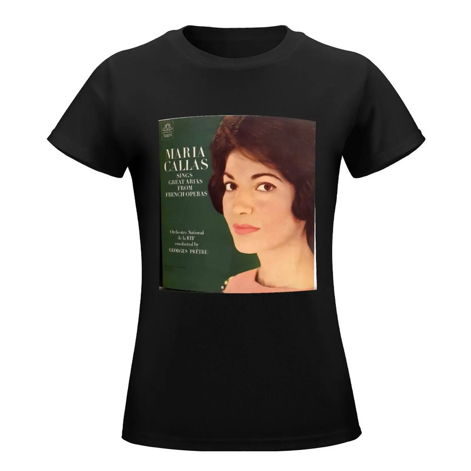 Maria Callas, Opera, Singer, Arias, Diva, lp, record, vinyl T-Shirt summer top Female clothing tight shirts for Women