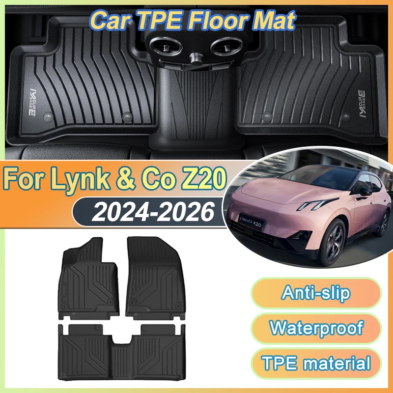 

Автомобильный напольный коврик из ТПЭ с левым рулем для Lynk & Co 02 Z20 2024 2025 2026 E335 Аксессуары 3D Водонепроницаемые грязевые подушечки для ног Ковер против грязи