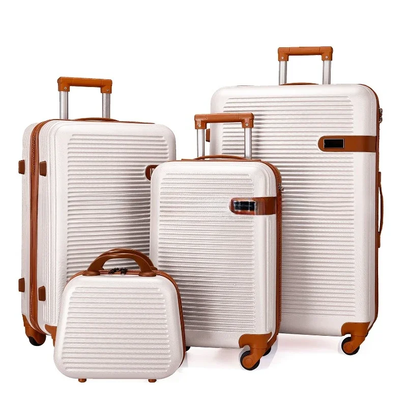 Four-piece ABS Trolley Case 13+20+24+28 Inch Explosion-proof Zipper Universal Wheel Luggage Suitcase Trolley Case