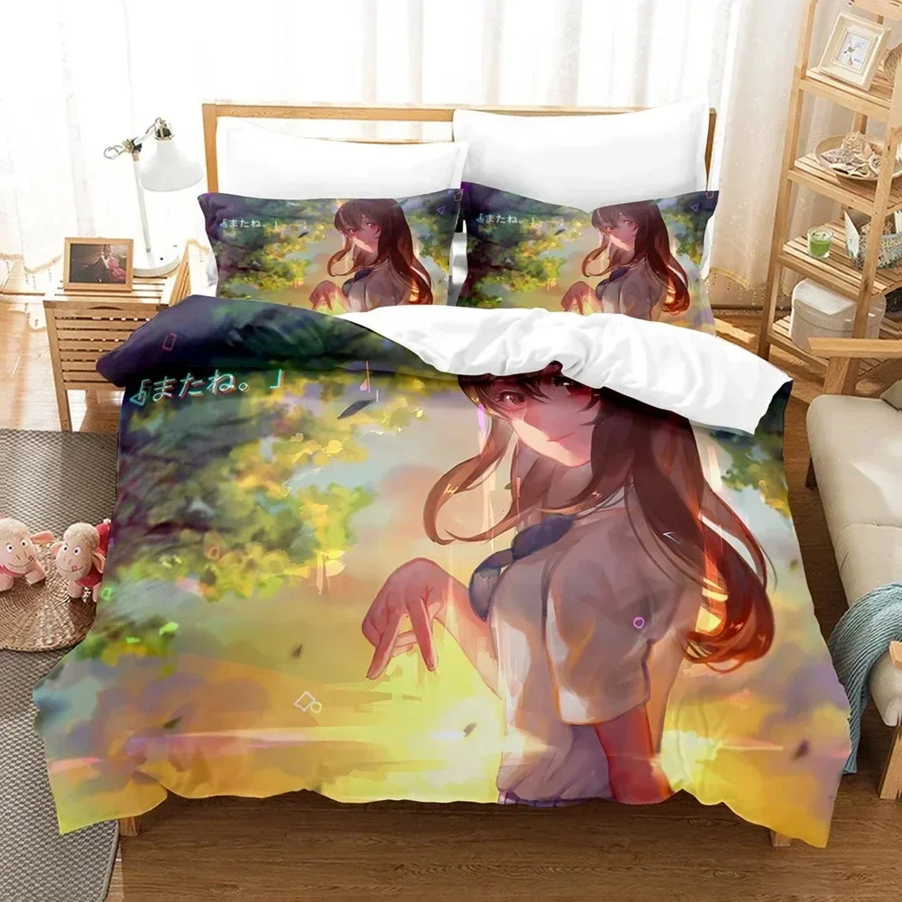 

A Silent Voice Bedding Set Single Twin Adult Kid Printed Bed Set Pillowcase Bed Duvet Cover Soft Queen King Size Bedclothes Home