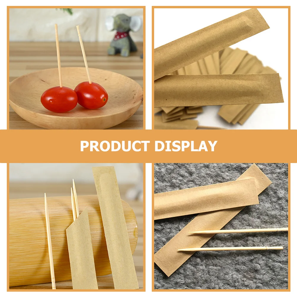 

1 Box Bamboo Toothpicks Wrapped in Kraft Paper Disposable Hotel Household Fruit Picks Snack Party Toothpicks Tooth Picks